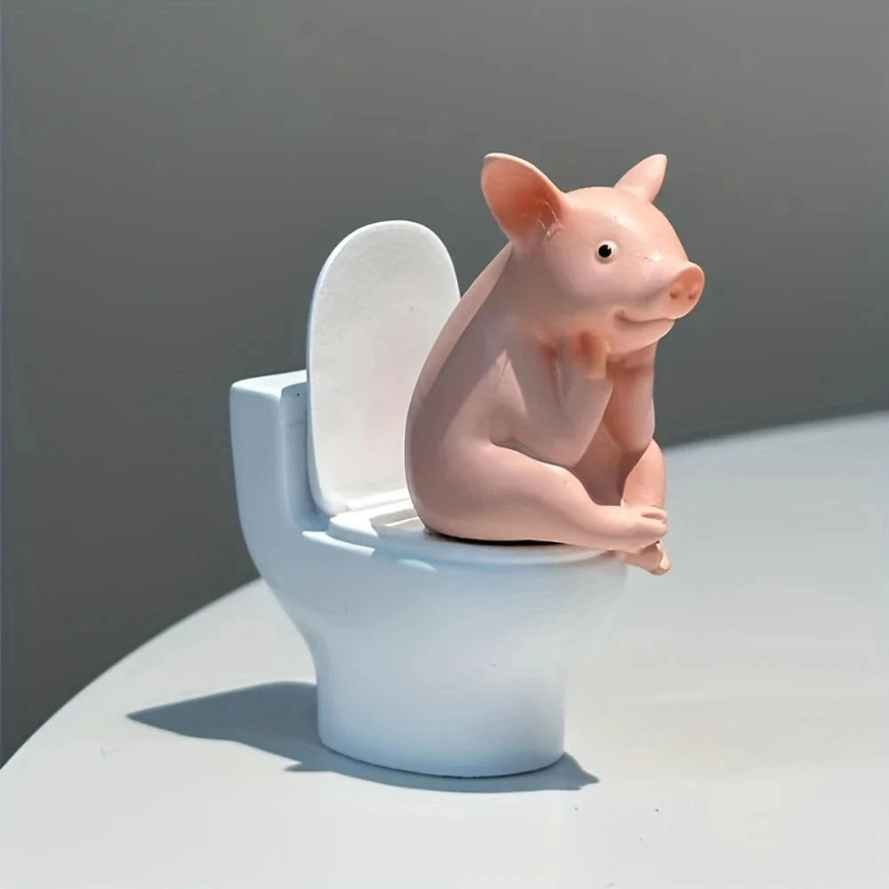 Toilet Pig Statue